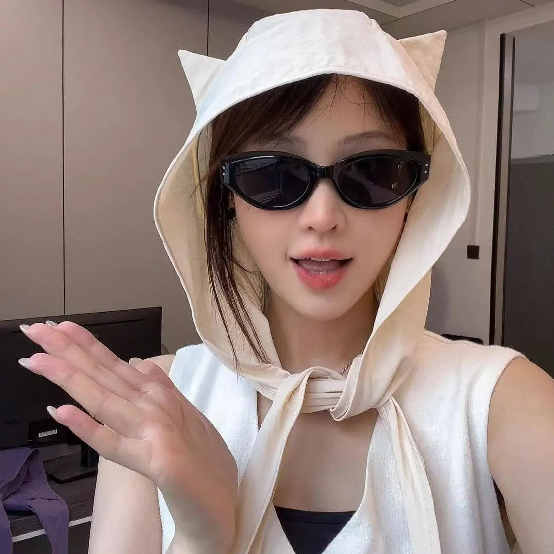 Mũ Chống Nắng, Nhanh Khô, Dành Cho Nữ, Có Dây Đeo, Mũ Khăn Trùm Đầu Mỏng Bảo Vệ Tai, Có Tai Mèo Dễ Thương, Khăn Choàng mũ  da  nam  cao  cấp nón  classic  nam