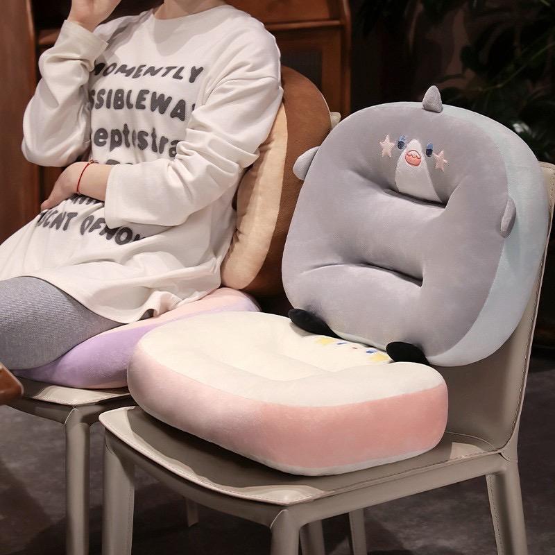 Đệm lót ghế xe oto nâng chiều cao ghế nệm ngồi bệt gối tựa lưng loại siêu dày Vải