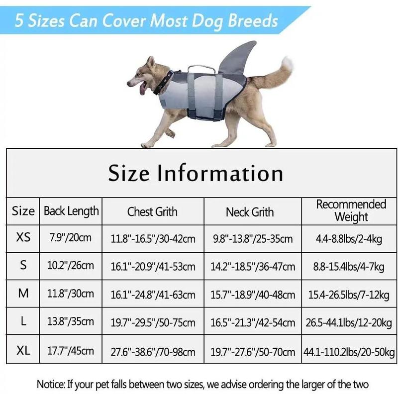 Product Introduction of Lifesaver Life Jacket Ripstop Shark Vests with Rescue Handle Pet Dog Safety Swimsuit for Swimming Pool Beach Boating 20