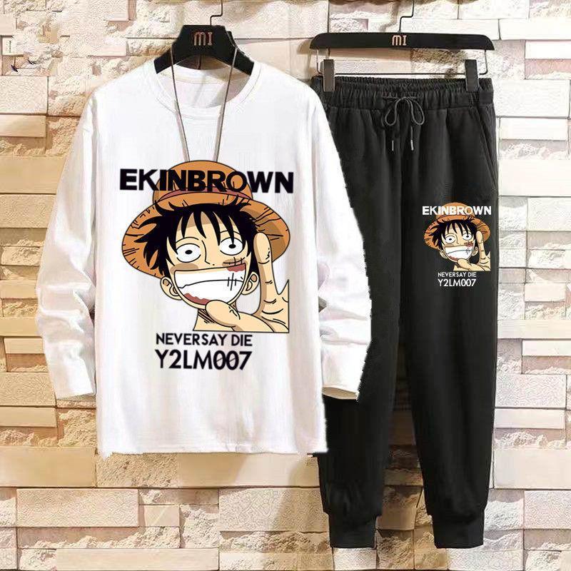 Product Introduction of Bộ Đồ Naruto, Dành Cho Học Sinh Nam, Phong Cách Anime Đi Chơi Áo Phông Dài Tay, Quần Thường Ngày Cropped Xén, Bộ 1 / 2, Hàng Mới Về Thu Đông 2024 Menswear Thun 8
