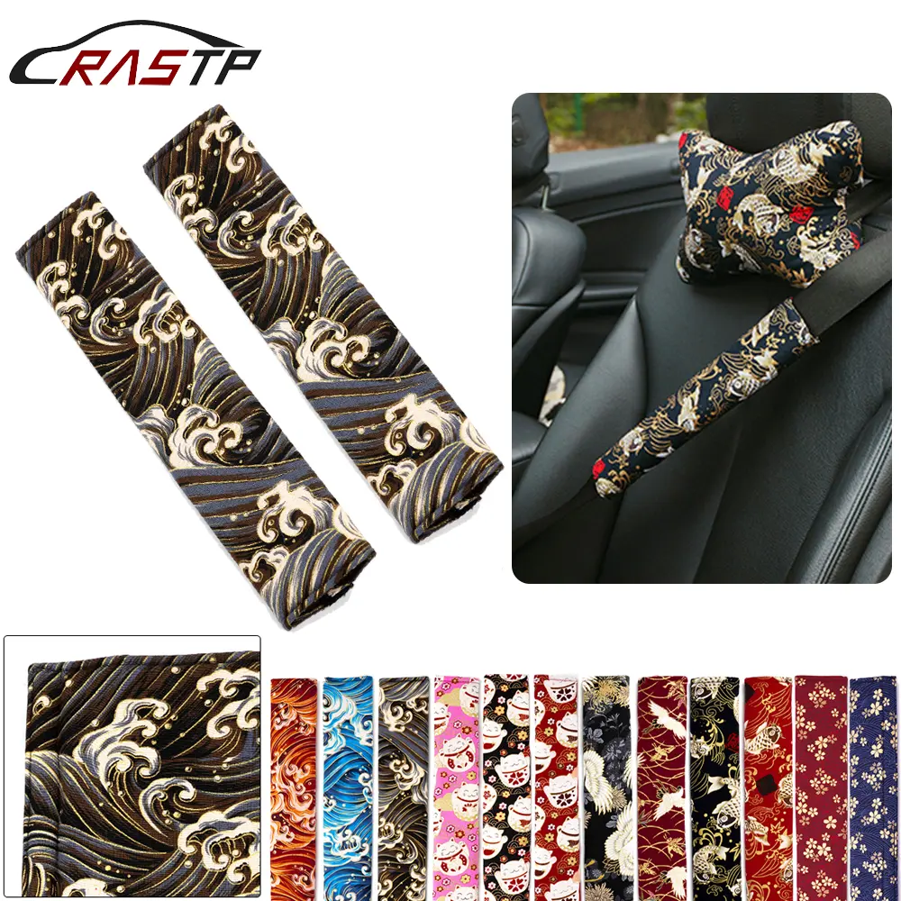 1PCS 100% brand new and high quality Car Seat Belt Cover Auto Seat Belt Covers Universal Japanese Style Fabric Protector Safety Belts Shoulder Pad Auto Interior Accessories