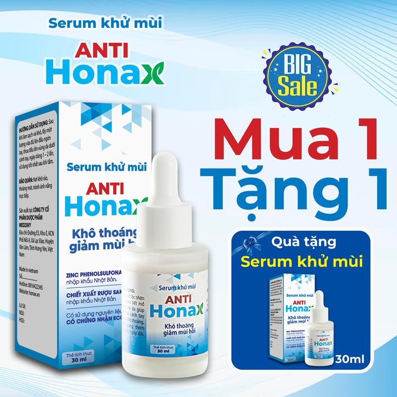 COMBO 1 TẶNG 1 Serum Khử Mùi Hôi Nách & Hôi Chân Anti Honax - Lọ 30ml Cho Cả Nam Và Nữ - Ngăn Ngừa Mùi Hôi Giảm Tiết Mồ Hôi Dưỡng Ẩm Da