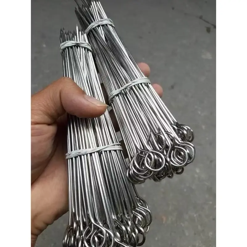Combo 10 xiên khâu bụng vịt, kim khâu bụng vịt quay, xiên thịt mini dài 17cm lu 3