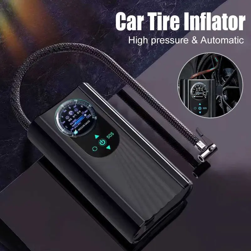 Pompa Ban Mobil Elektrik LCD Inflator Portable 150PSi 3600mAh - NE36 Powerbank isi angin compresor penambah angin portable 4
