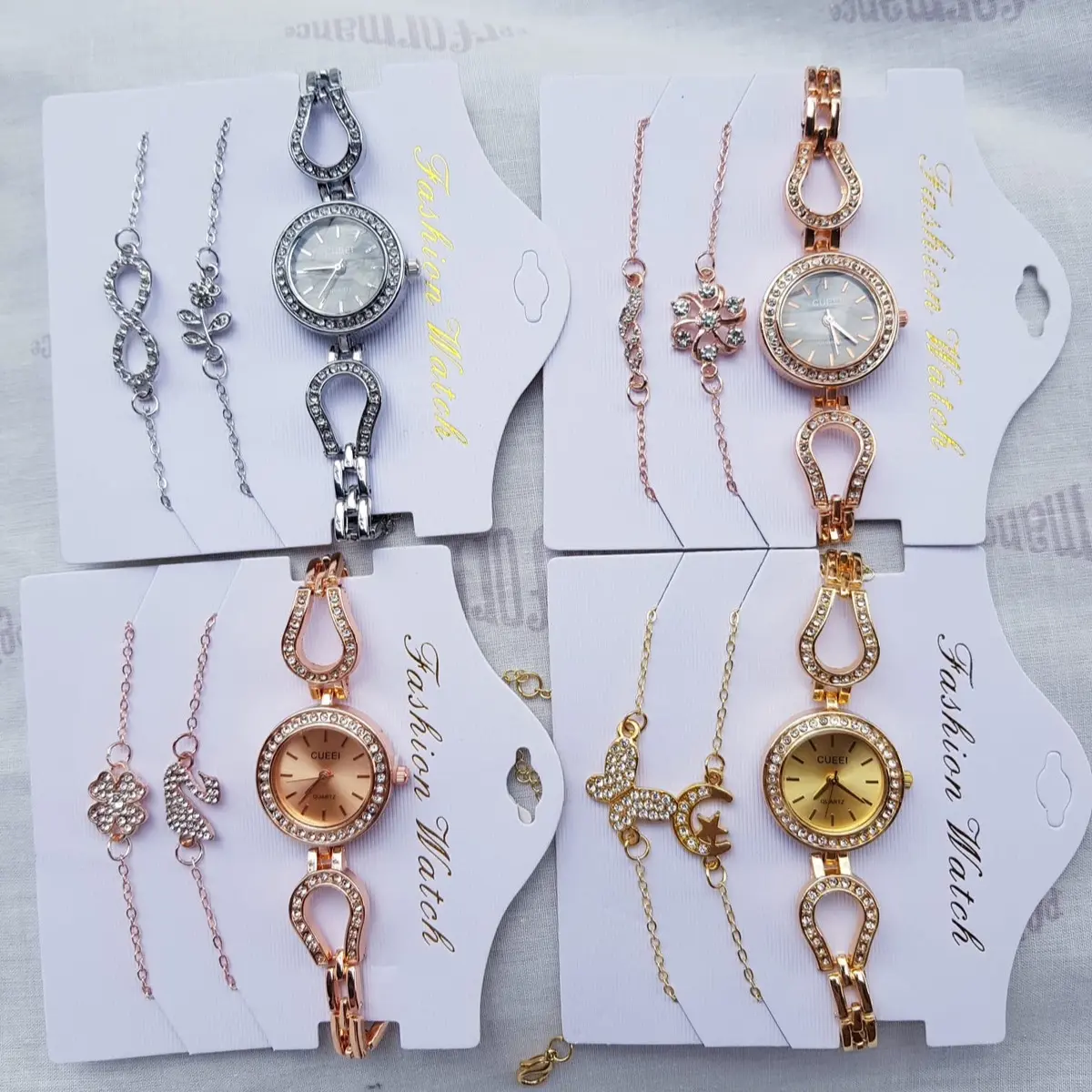 (COD) New Jam Tangan Import wanita terbaru CUEEI korea analog tanggal aktif FREE GELANG