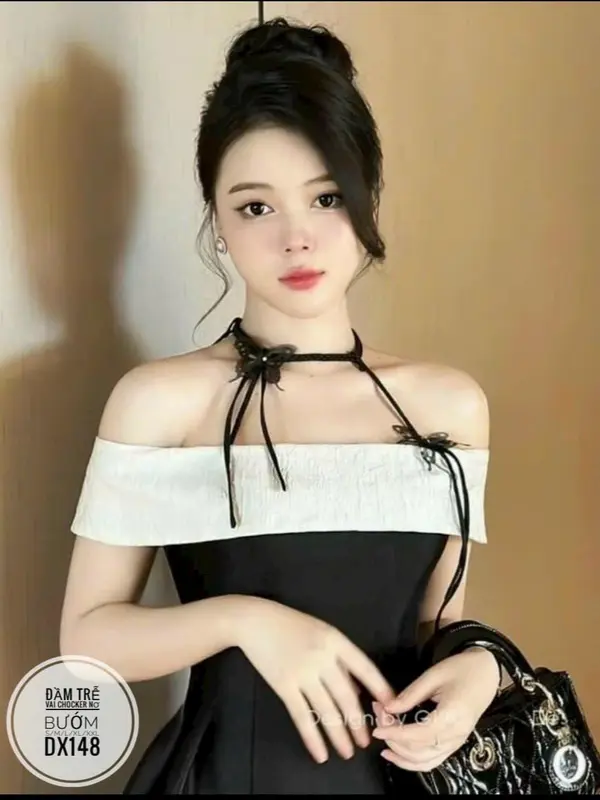 ĐẦM TRỄ VAI CHOKER NƠ BƯỚM BIGSIZE 50-90KG 1