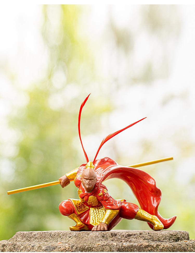 Product Introduction of Chinese Myth Monkey King Figurine Sun Wukong Statue Creative Car Decorations Art Crafts Ornament Home Decor Birthday Gifts Cute 36