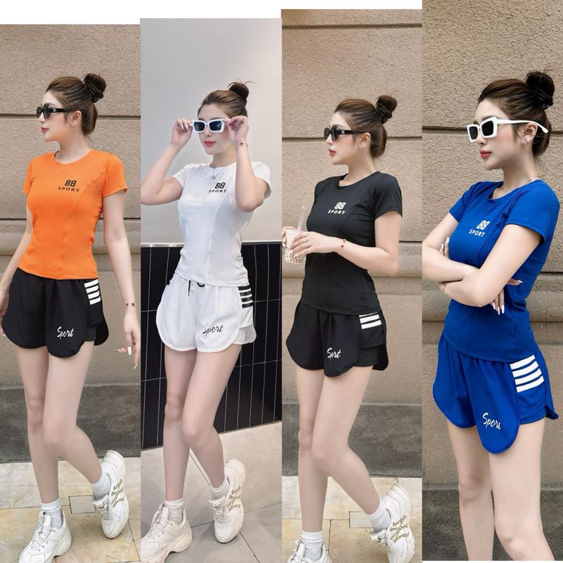 BỘ THỂ THAO QUẦN GIÓ ÁO THUN ,QUẦN 2 LỚP,TẬP THỂ DỤC ZUMBA GYM PICKLEBALL CẦU LÔNG