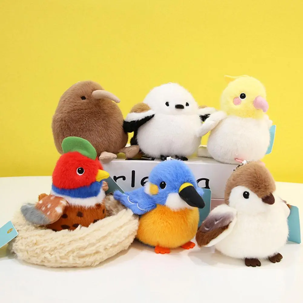 Simulation Soft Mini Size Lifelike Grey Cockatiel Plush Toys Real Life Soft Yellow Parrot Birds Stuffed Animals Toy Dolls Gifts