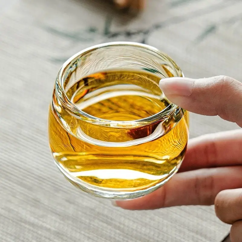 [Hàng dày L1] Bộ 6 ly trà lục thủy 80ml trong suốt chất liệu thủy tinh sang trọng làm ly trà, ly tửu, thuytinh dep, ly trà Tết 1