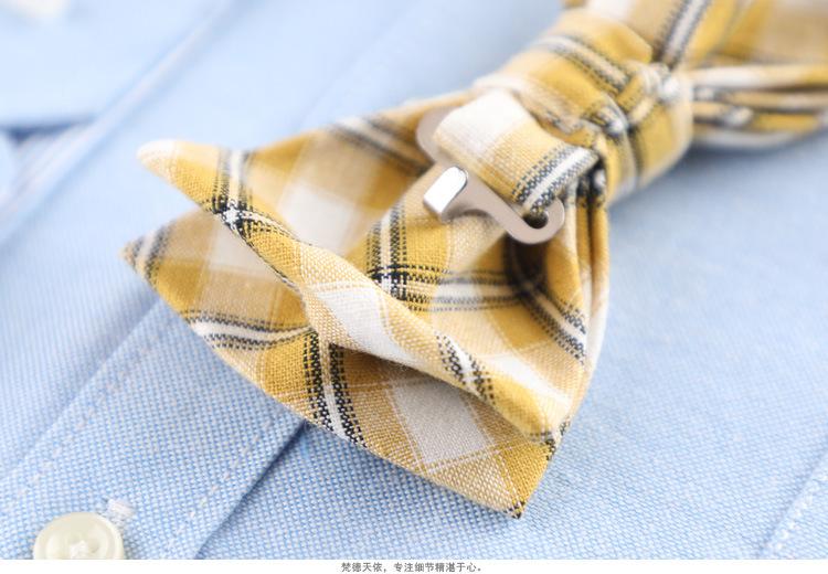 Product Introduction of 1PCS Men's Bow Tie Korean Version Fashion Casual Bow Cotton Trendy Plaid Striped Collar Bow Tie Manufacturer Wholesale Spot 27