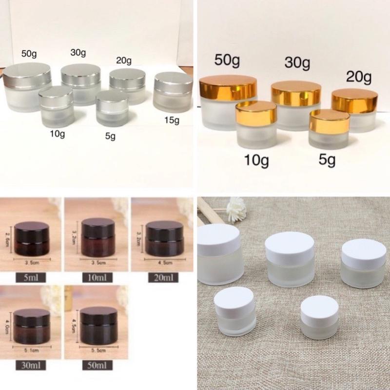 [Giá sỉ] Combo 10 hủ đựng kem face cao cấp 5gr-10gr-15gr-20gr-30gr-50gr-hủ face thuỷ tinh rỗng-có nắp lót chống tràn-chai rỗng