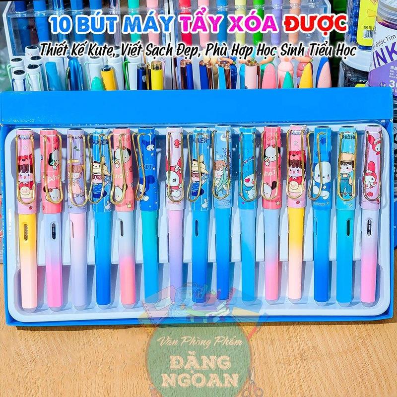 Combo 10 Bút Máy Tẩy Xóa Được - Thiết Kế Kute Viết Sạch Đẹp Phù Hợp Học Sinh Tiểu Học but tieu hoc