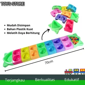 Mainan Tradisonal Congklak Susun Warna Warni / Congklak Bisa Bongkar Pasang free Bijii Plastik