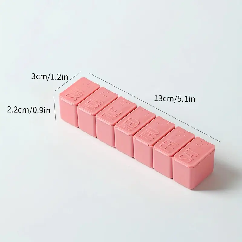 1 Weekly Pill Organizer, 1/2/3 Counts Small Multi-grid Travel Pill Organizer, Storage Box with Lid, Summer Gift Ideas 1