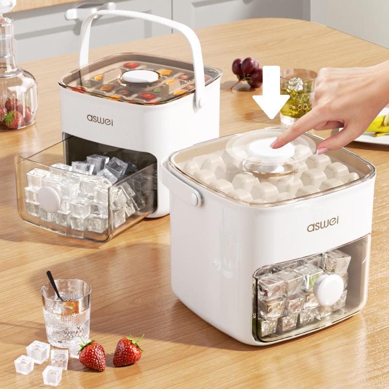 48-grid Ice Cube Maker, 1 Count Double Layer Ice Cube Maker with Bin, Ice Tray for Freezer, Kitchen Utensils & Gadgets, Kitchen Supplies 2