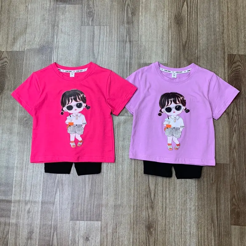 Set Bộ Cotton em bé đáng iu kèm quần legging cho bé size 10-35kg