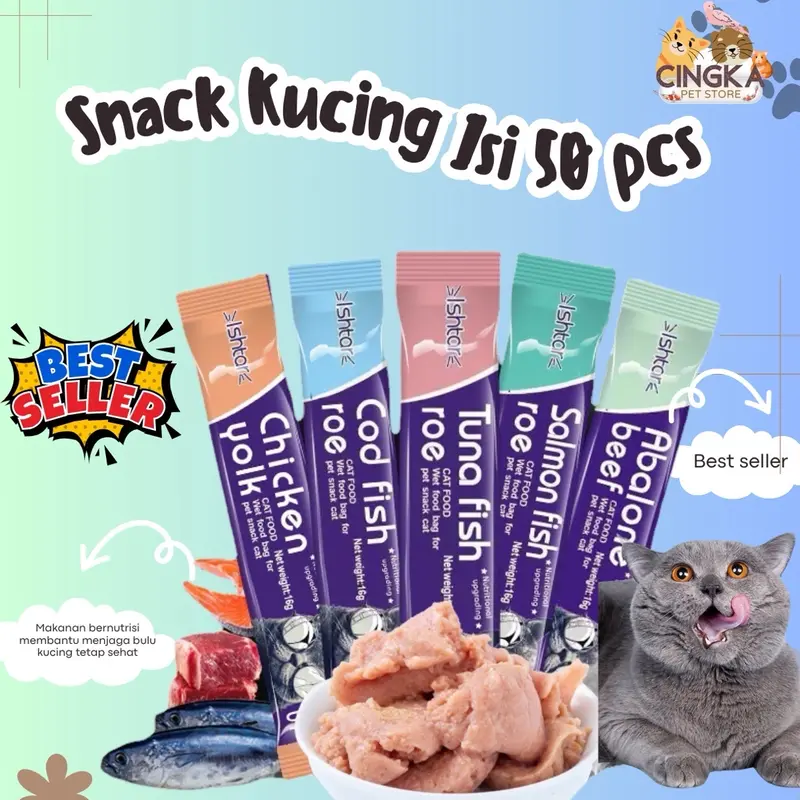 Paket Snack kucing isi 50 pcs 0