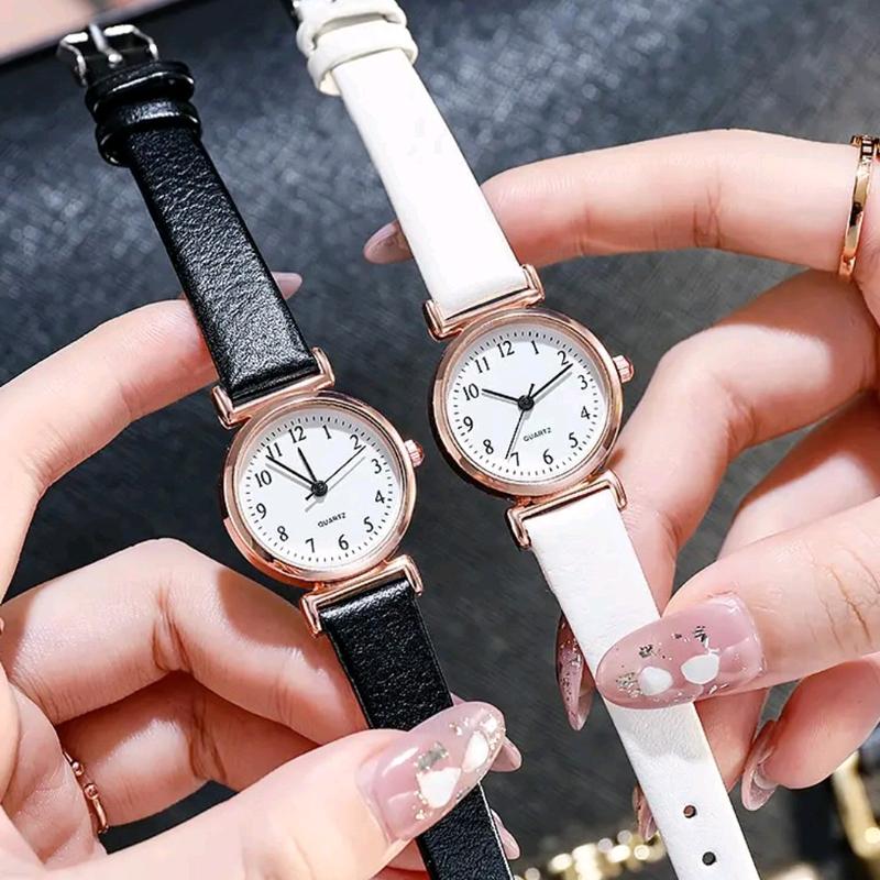 Đồng Hồ Kim Dây Da Nữ Đeo Tay Phong Cách Hàn Quốc - Mặt Kim Nhỏ Đơn Giản - Watch, Women