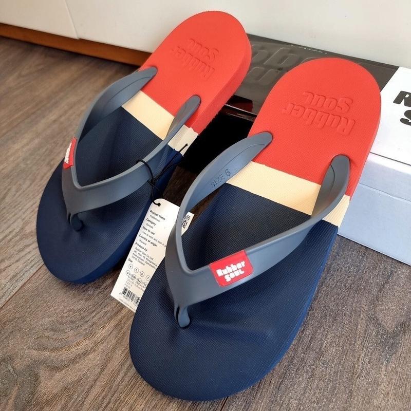 Dép Xỏ Ngón Nam Thái Lan Chính Hãng RUBBER SOUL  Cao Su Non Caro Đế Bằng