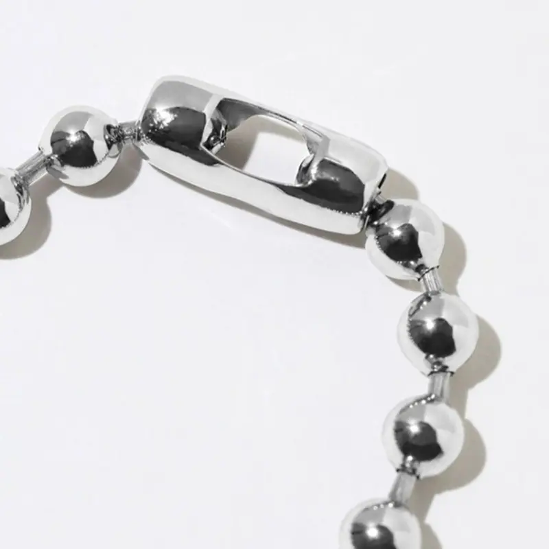 Vòng Cổ Bóng Lớn Cho Nữ, Trang Sức Punk, Hạt Hợp Kim 7.5Mm, Dây Chuyền Xương Đòn, Vòng Cổ Liên Kết, Quà Tặng Cho Nam Và Nữ 8