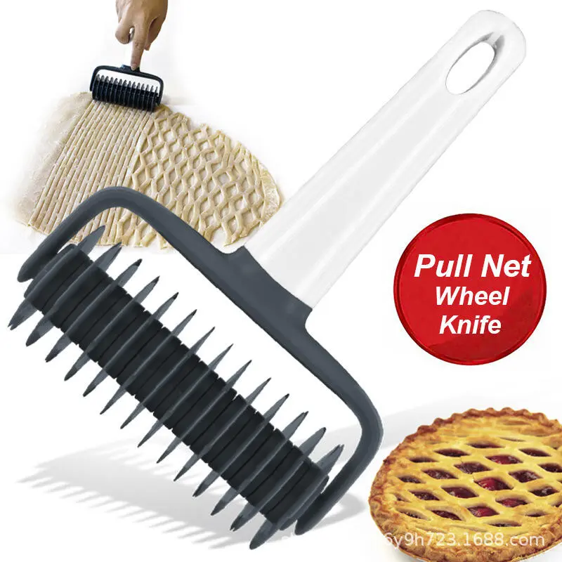 Pizza roller plastic mesh baking tool, dough shaping slicing knife, pie slice