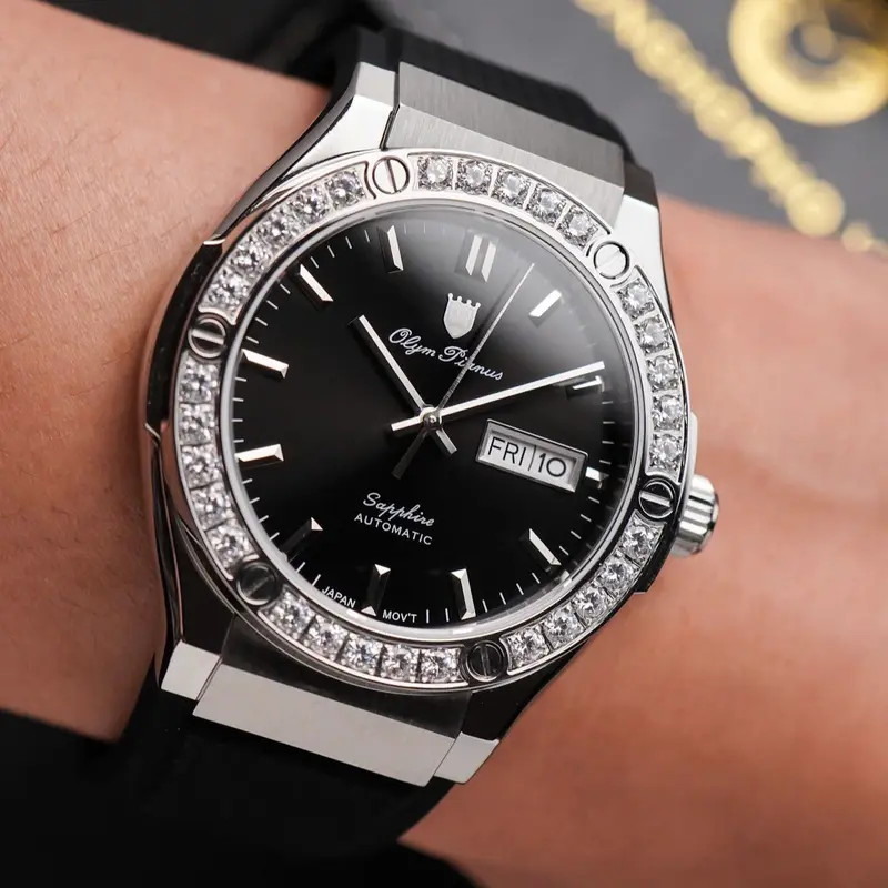 Đồng Hồ Nam Olym Pianus OP-99045 Niềng Đá - Mặt Kính Sapphire Nguyên Khối Size 41.5MM | Máy Cơ Automatic Bảo Hành 5 Năm 5