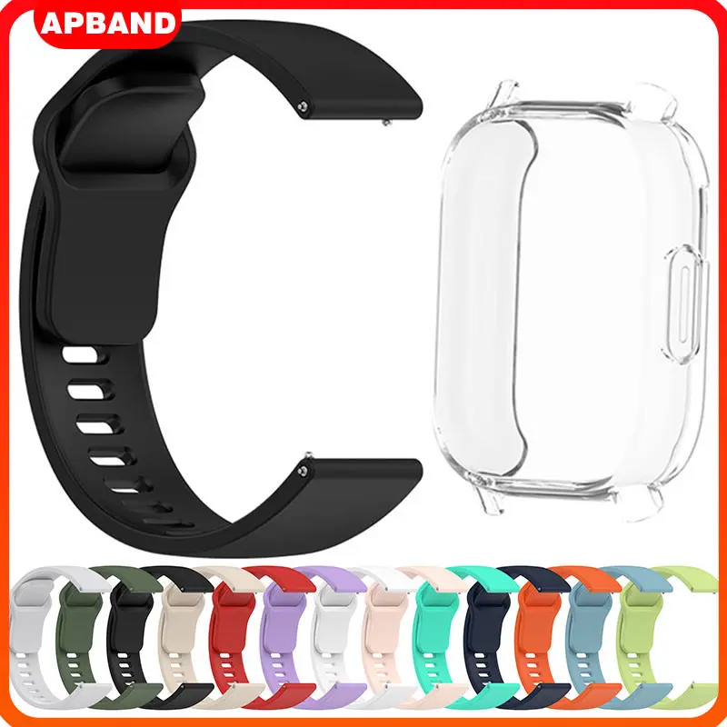 TPU Case+Silicone Strap for Tali Pengganti Jam Tangan Smartwatch Xiaomi Redmi Watch 5 Active/Redmi Watch 5 Lite Anti Gores Rubber Band TPU Screen Protector Bumper Cover Belt Bracelet Accessories