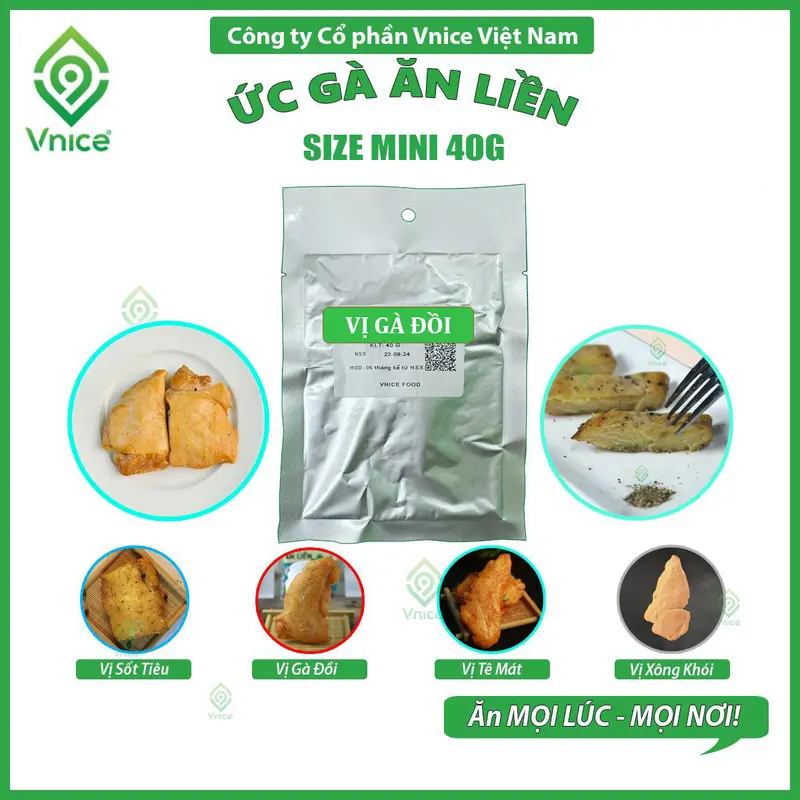 [GÓI TRẢI NGHIỆM] GÓI NHỎ 40G ỨC GÀ ĂN LIỀN KAWAI (không đóng túi rồng xanh) - Bữa Ăn Nhanh Gọn, Đầy Dinh Dưỡng, Xé Túi Ăn Ngay - Size 40G - V9 Food (Cay) 4