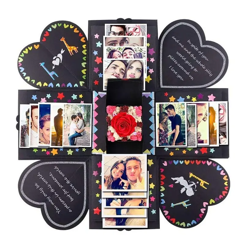 DIY Photo Album Explosion Box, 1 Box Romantic Surprise Gift Box, DIY Photo Album Surprise Box, Gift for Him/her, Decoration Items 2