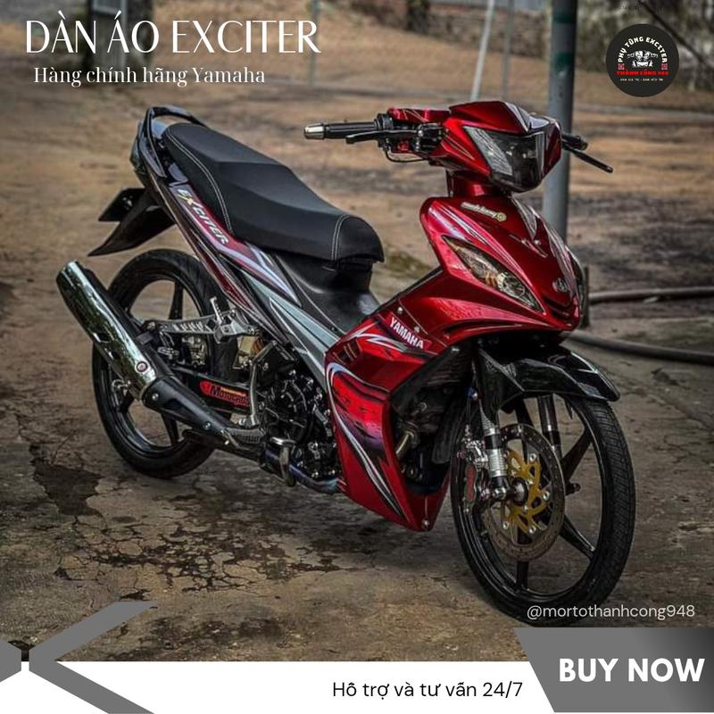 Dàn áo Exciter 2006 - 2010 Đỏ Đen Bạc mẫu tem Exciter - Tặng Tem, Mão Zhipat Phụ Kiện Phụ Tùng Sticker Decal Nhãn Dán