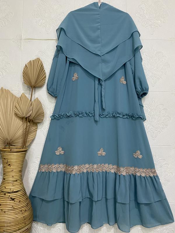 Gamis Syari Ceruty Babydoll Kode SB | Gamis Set Khimar Polos 7