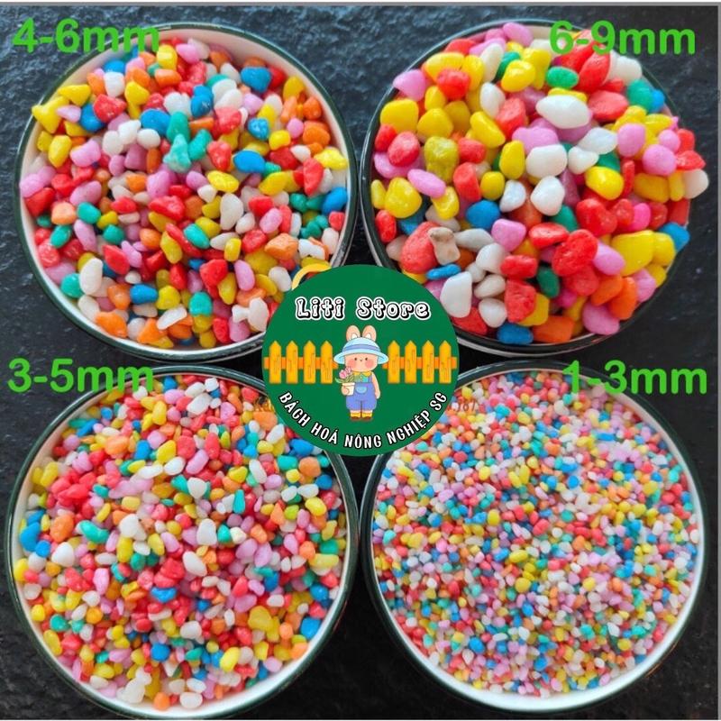 Đá màu trang trí tiểu cảnh, hồ cá, rải mặt chậu. ( túi 1kg)