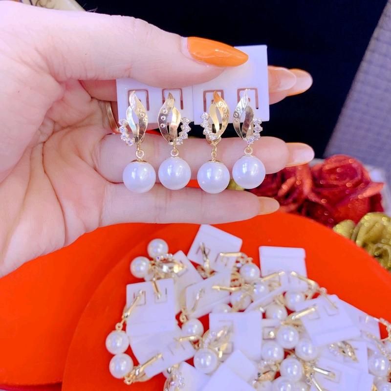 B266. Bông tai vàng non xinh xắn dễ thương Hoa 2