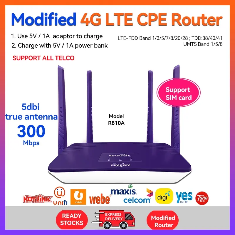 สปอตสินค้า 【CIMCOM】 R810A 4G/ 5g Modem Modified Unlimited Hotspot  Wirless router -Pluggable Router Sim Card