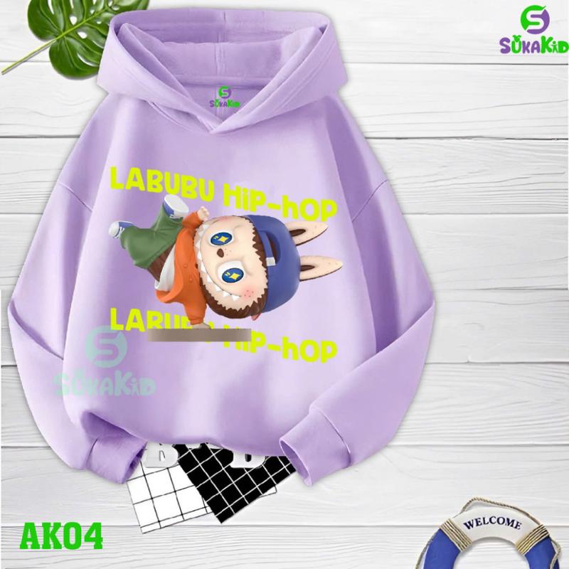 Áo Hoodie , Áo khoác mùa đông bé gái ,bé trai labubu nhao lộn Áo có mũ trùm đầu.AK04 -TH 5
