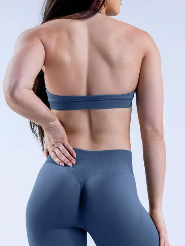 Women's Letter Print Wireless Halter Sports Bra, Breathable Comfortable Sports Bra, Ladies Sportswear for Yoga Gym Workout Running Exercise, Activewear 2