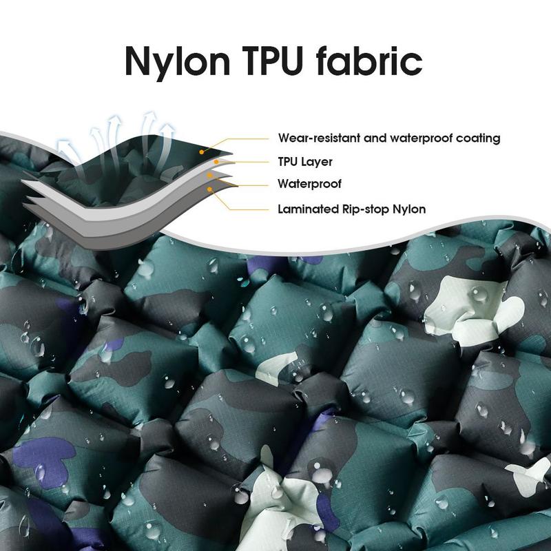 Product Introduction of Inflatable Sleeping Mat with Pillow, Light Weight Inflatable Camping Bed with Storage Bag, Moisture-proof Cushion, Fast Filling Beach Mat with Pillow, Camping & Hiking Equipment 4