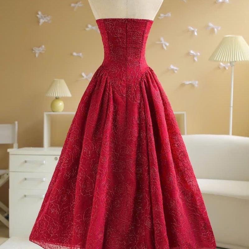 ĐẦM TƠ THÊU HOA ĐỎ KIM SA ĐI TIỆC, ĐU SỰ KIỆN, ĐI CHƠI, ĐẦM CỔ YẾM BLING BLING SANG CHẢNH LẤP LÁNH, ĐẦM TẾT, ĐẦM GIÁNG SINH, ĐẦM NOEL, ĐẦM TIỆC CUỐI NĂM CỰC XINH Women Dress Kim Tuyến 8