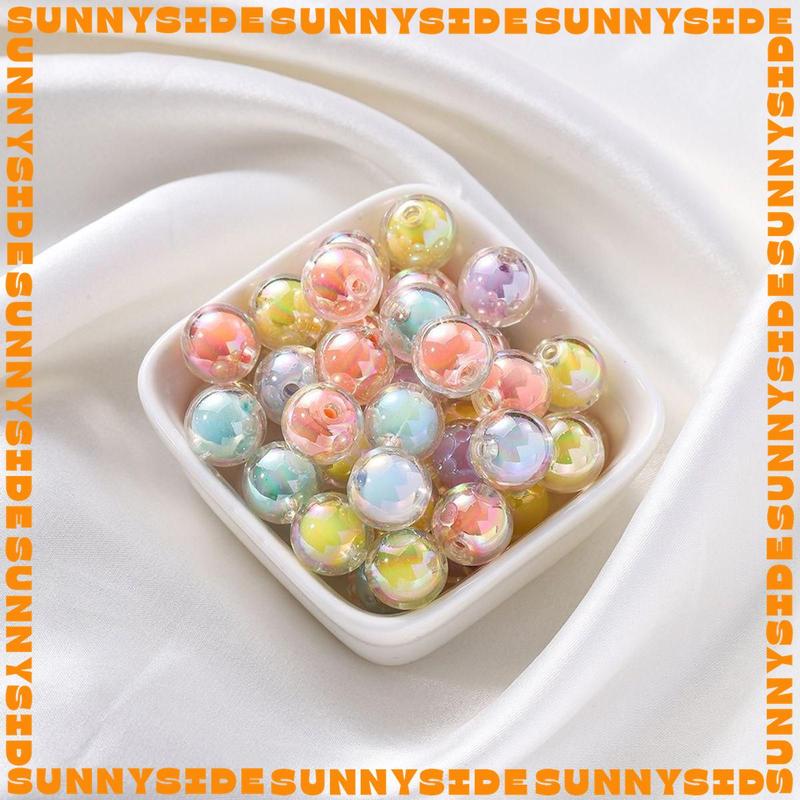 Gói 50 Hạt Nhựa Trong Nhân Màu xᶖnh Xắn Pastel Xỏ Vòng Tay Vòng Cổ Làm Trang sức Phụ Kiện Handmade DIY