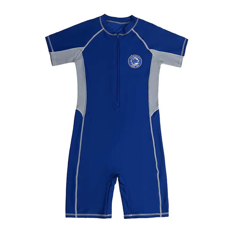 Front Zipper Swimming Suits For Boys One Piece Swimsuit Children Kids Swimwear Teenage Beachwear Fast Dry Big Size 2