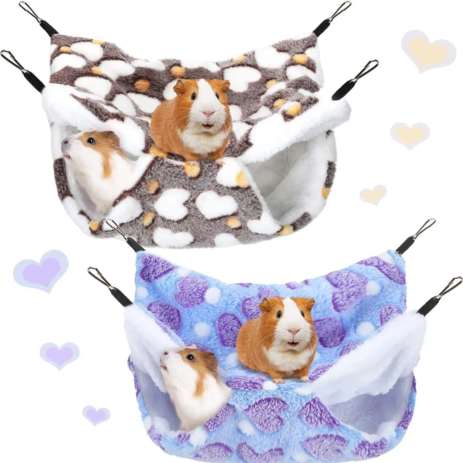 Sugar glider warm double layer sandwich hammock, pet hammock hanging squirrel sleeping bag, hamster hammock