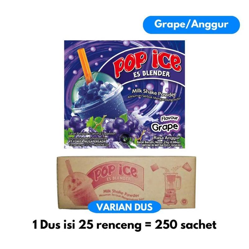 POP ICE SACHEET MANGGA 1 DUS ISI 25 RENCENG / POP ICE RASA MENGO 1 KARTON 25GR 5