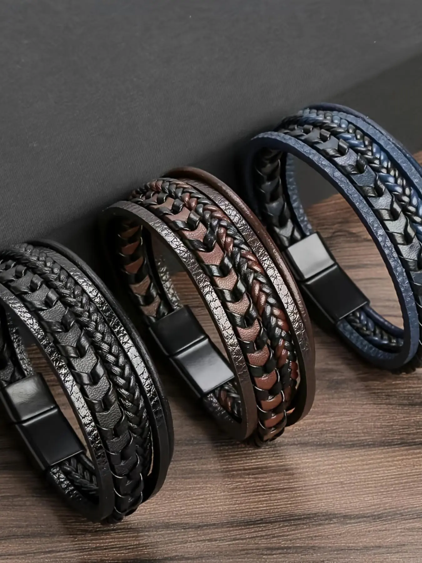 Men's Vintage Multi-layer Braided Leather Bracelet, Fashionable Classic Bracelet for Party, Daily Clothing Decor, Trendy All-match & Exquisite Jewelry for Birthday Gift