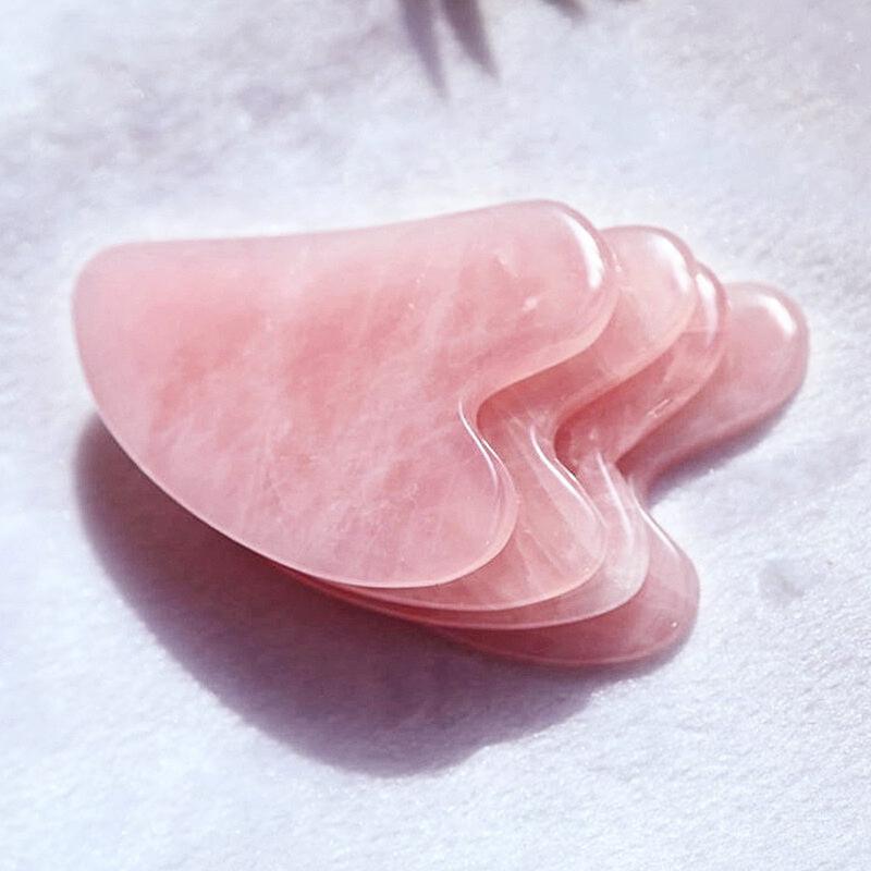 CHÍNH HÃNG Đá Thạch Anh Guasha Massage Mặt Guasha Hồng Cao Cấp đạt Kiểm Định Skincare miếng mát đá gua