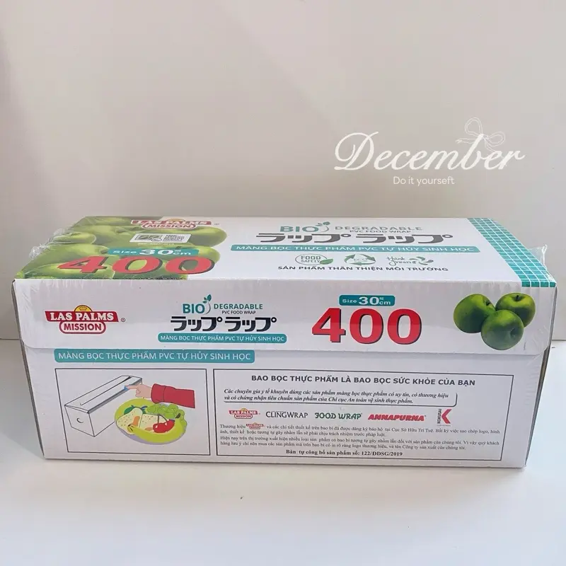 Màng Bọc Thực Phẩm Tự Hủy Sinh Học Las Palms PVC 30cmx400 (300m) - December House 3