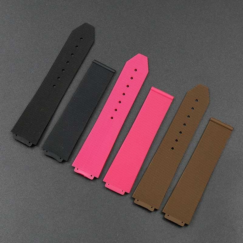 สายยางสำหรับผู้หญิง ขนาด 15mm x 21mm สำหรับ HUBLOT สายซิลิโคนนิ่ม กันน้ำ เหมาะสำหรับเล่นกีฬา หัวเข็มขัดสแตนเลส พร้อมโลโก้ อุปกรณ์เสริมสำหรับผู้หญิง 3