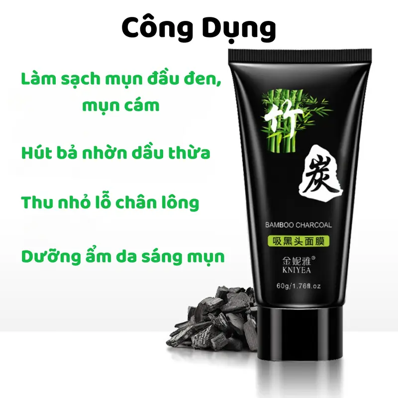 Mặt Nạ Lột Mụn Đầu Đen Mụn Cám Làm Sạch Dầu Thừa Thông Thoáng Lỗ Chân Lông Tuýp 60g 2
