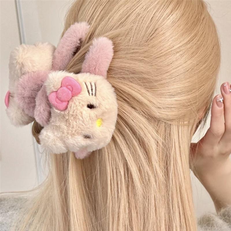Kẹp Cá Mập Nhồi Bông Hello Kitty, Mô Hình Anime Sanrio, Phụ Kiện Tóc Cô Gái Ngọt Ngào Y2K, Kẹp Tóc Cổ Điển Hoạt Hình Kawaii, Thích Hợp Làm Quà Tặng Bạn Gái 3