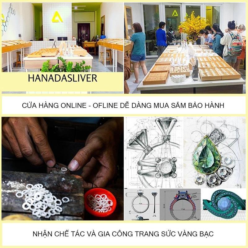 [BH TRỌN ĐỜI] Dây Chuyền Bạc 925 Hanada Vuông Đá Trang Sức Bạc Thời Trang Vòng Cổ Lập Phương Một Đá 0160 G4 7